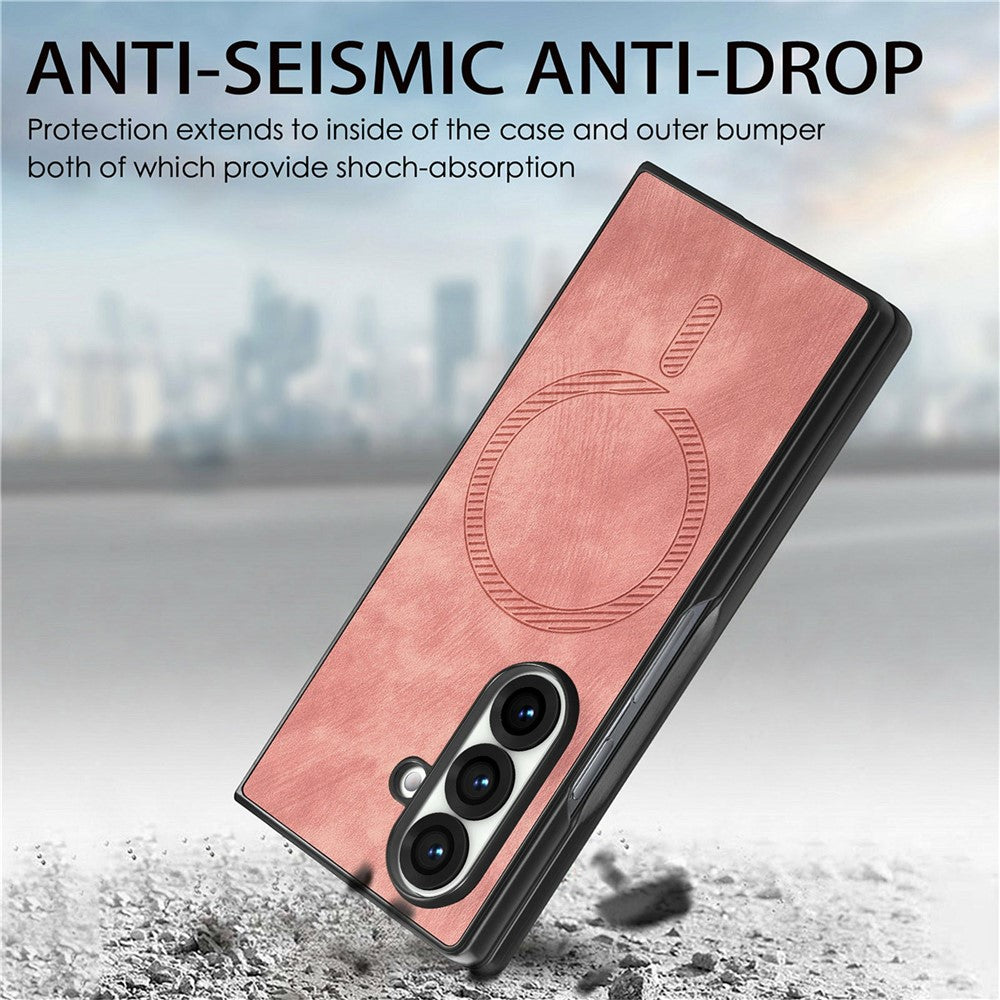 For Samsung Galaxy Z Fold7 5G Magnetic Case Vintage Leather + PC Protective Phone Cover