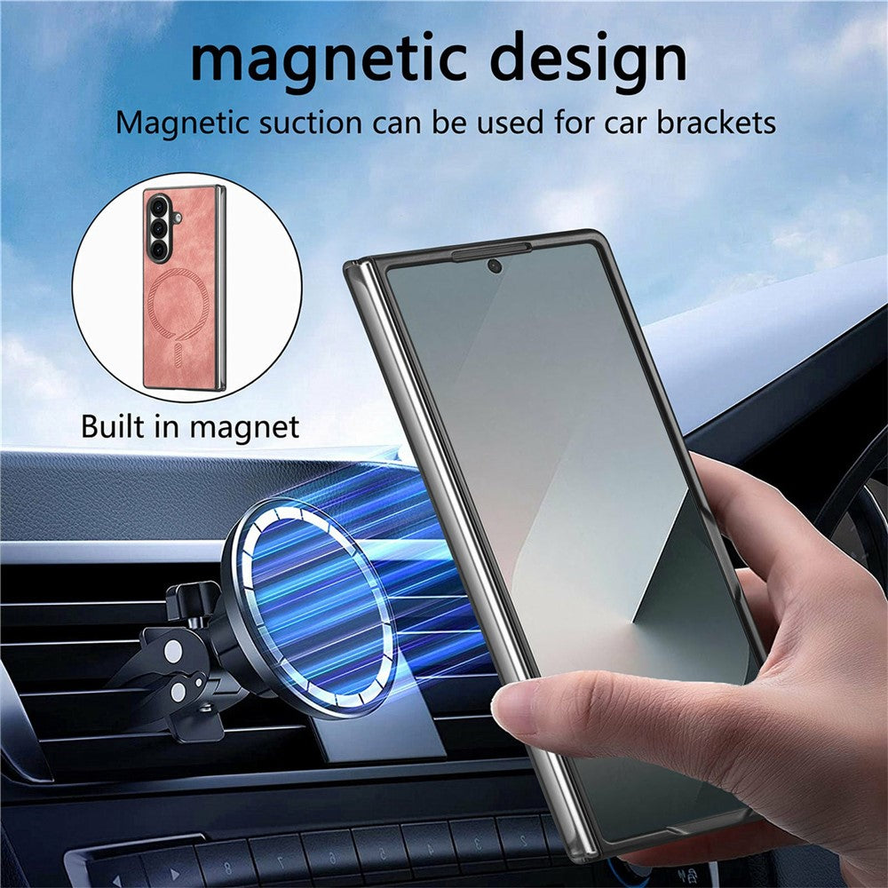 For Samsung Galaxy Z Fold7 5G Magnetic Case Vintage Leather + PC Protective Phone Cover