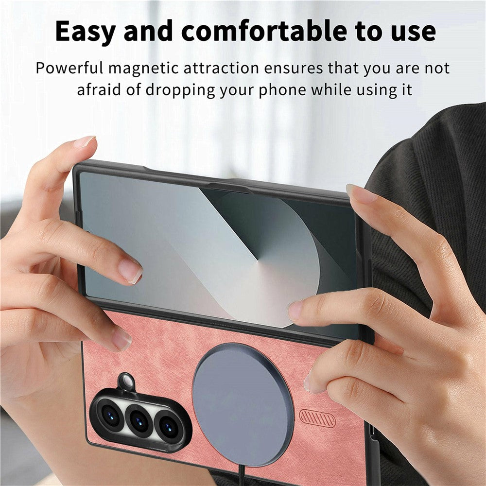 For Samsung Galaxy Z Fold7 5G Magnetic Case Vintage Leather + PC Protective Phone Cover