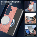 For Samsung Galaxy Z Fold7 5G Magnetic Case Vintage Leather + PC Protective Phone Cover