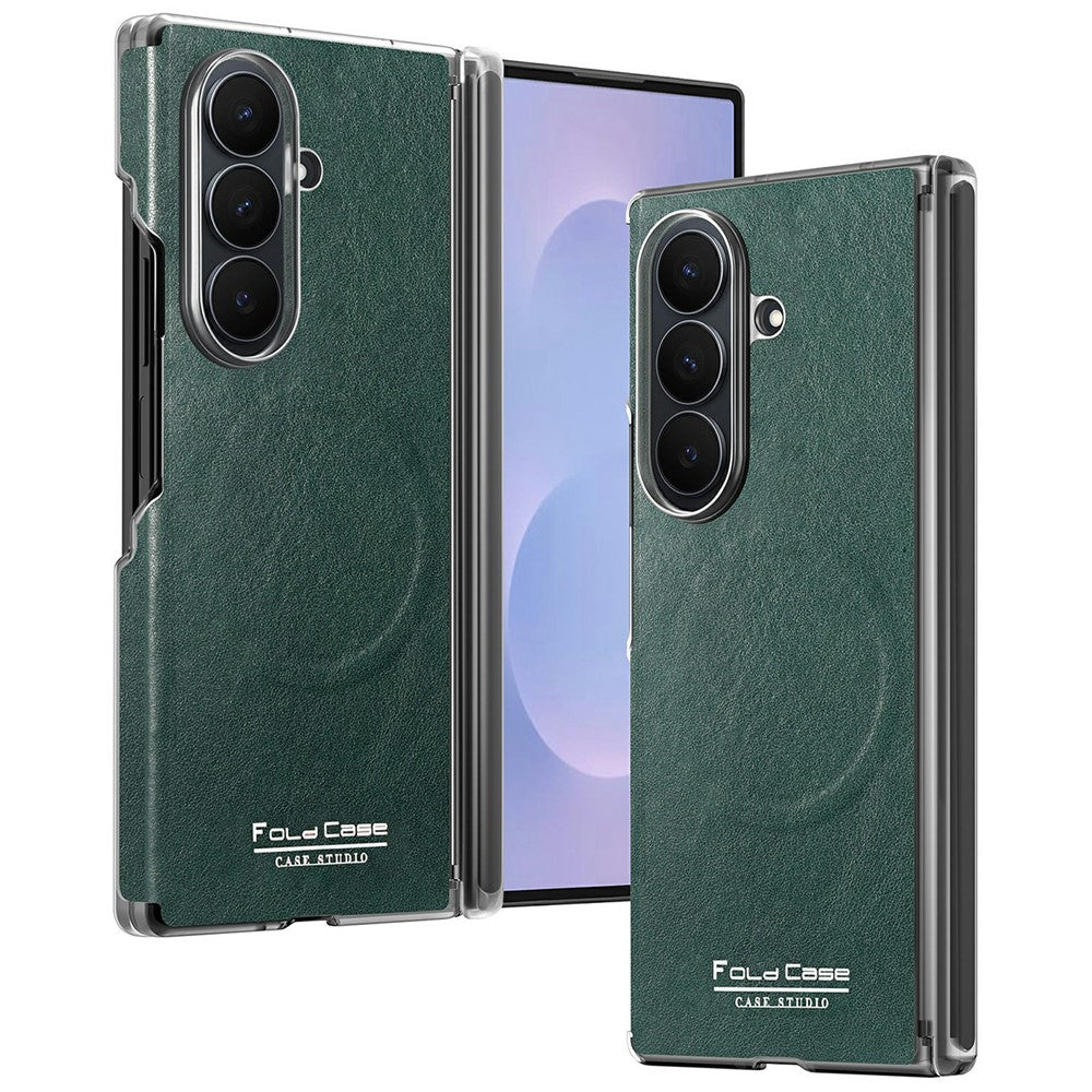 Til Samsung Galaxy Z Fold7 5G Magnetisk Etui PU Læder Dobbeltakset Stødsikkert Telefoncover