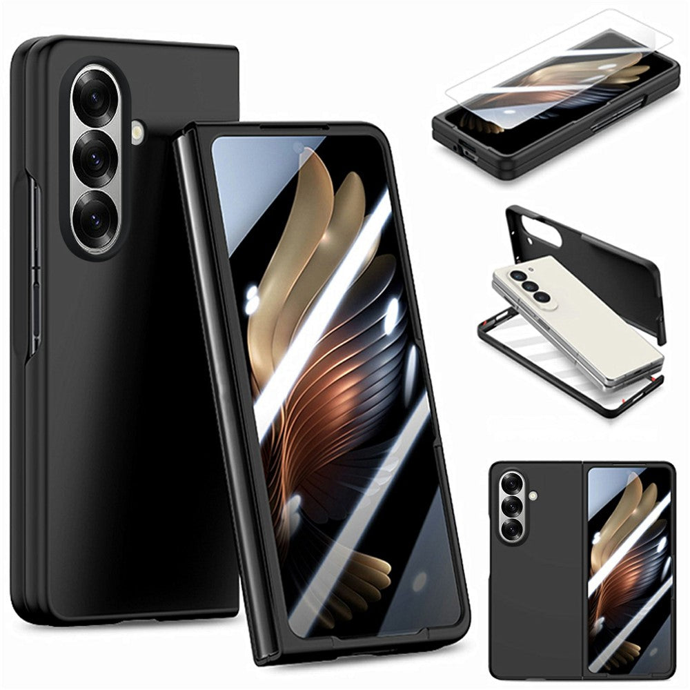 Til Samsung Galaxy Z Fold7 5G etui i hårdt pc-blødt telefoncover med indbygget hærdet glasfilm