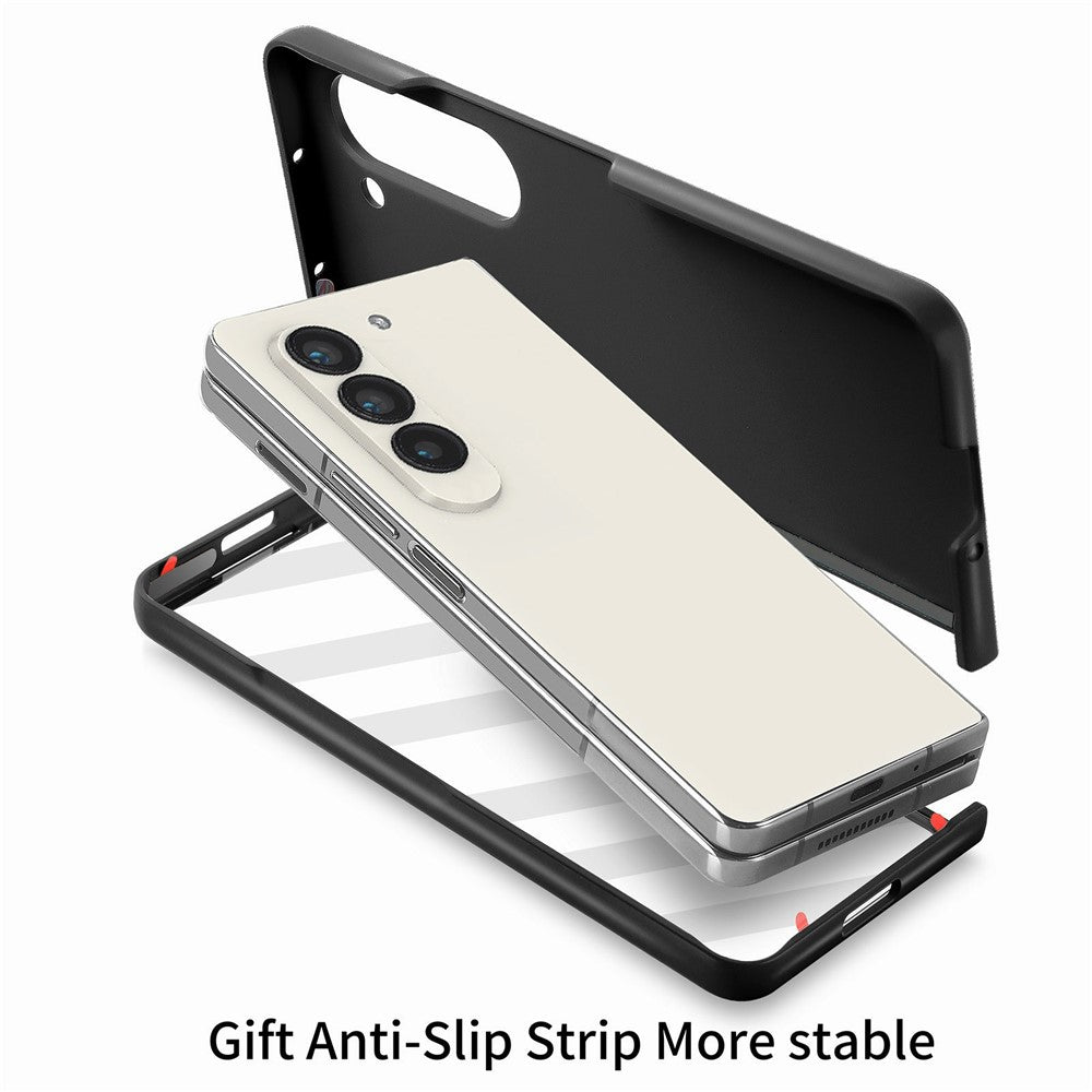 Til Samsung Galaxy Z Fold7 5G etui i hårdt pc-blødt telefoncover med indbygget hærdet glasfilm
