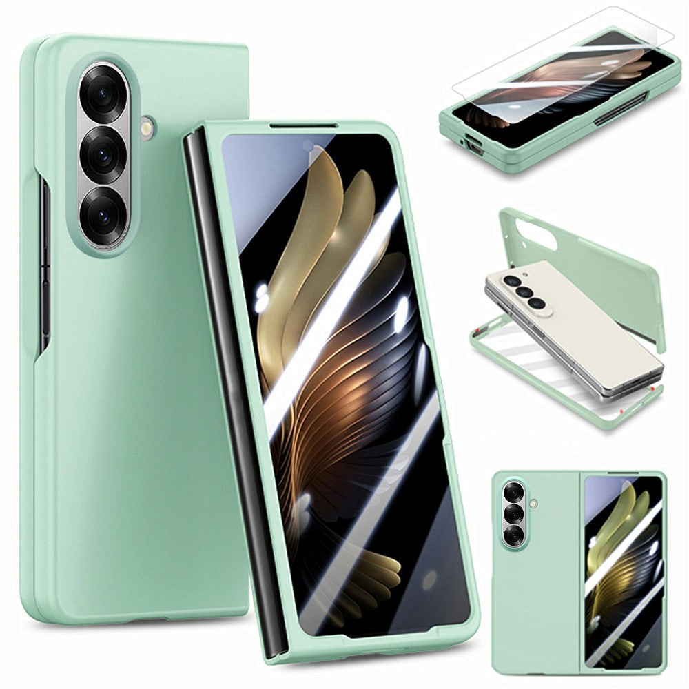 Til Samsung Galaxy Z Fold7 5G etui i hårdt pc-blødt telefoncover med indbygget hærdet glasfilm