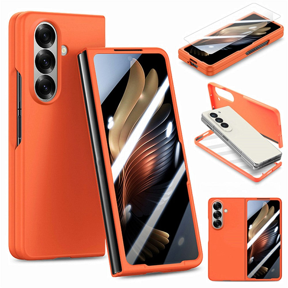 Til Samsung Galaxy Z Fold7 5G etui i hårdt pc-blødt telefoncover med indbygget hærdet glasfilm