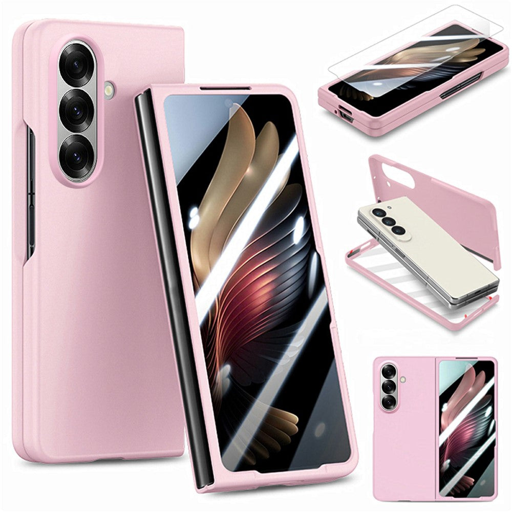 Til Samsung Galaxy Z Fold7 5G etui i hårdt pc-blødt telefoncover med indbygget hærdet glasfilm