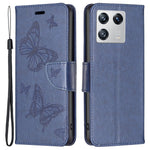 For Xiaomi 13 Wallet Case Imprinted Butterflies Leather Phone Cover with Strap