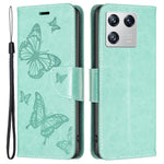 For Xiaomi 13 Wallet Case Imprinted Butterflies Leather Phone Cover with Strap