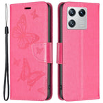 For Xiaomi 13 Wallet Case Imprinted Butterflies Leather Phone Cover with Strap