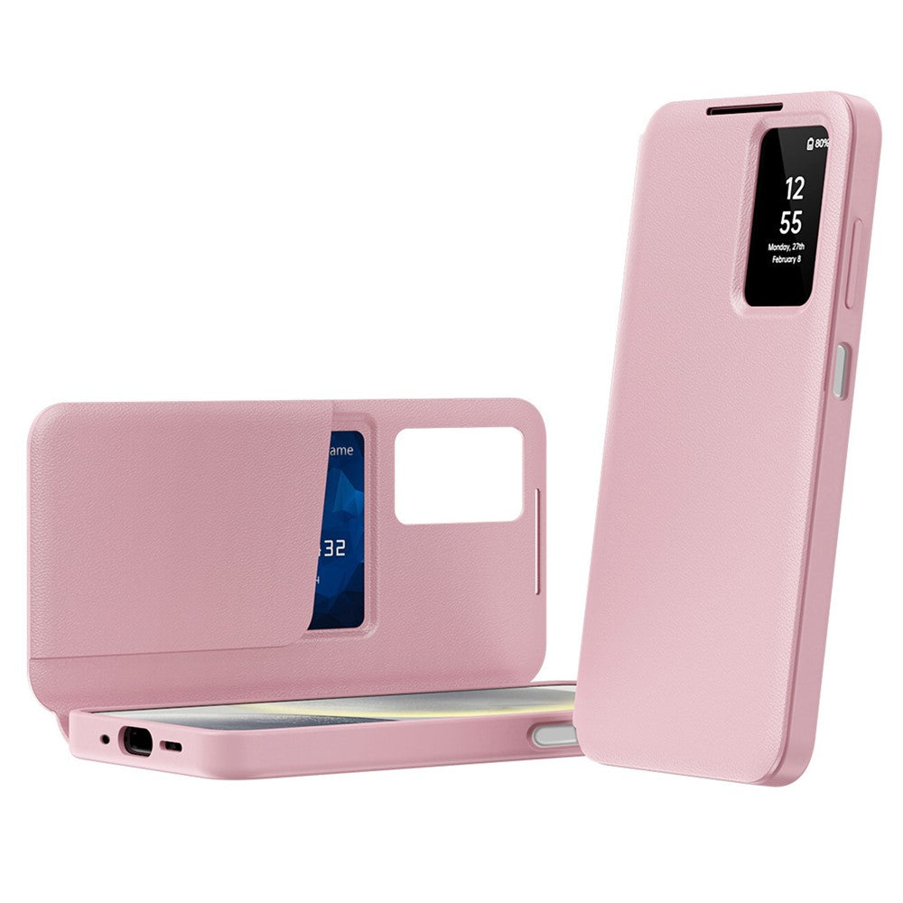 For Samsung Galaxy A27 5G Case with Card Holder Smart View Window Leather Phone Cover