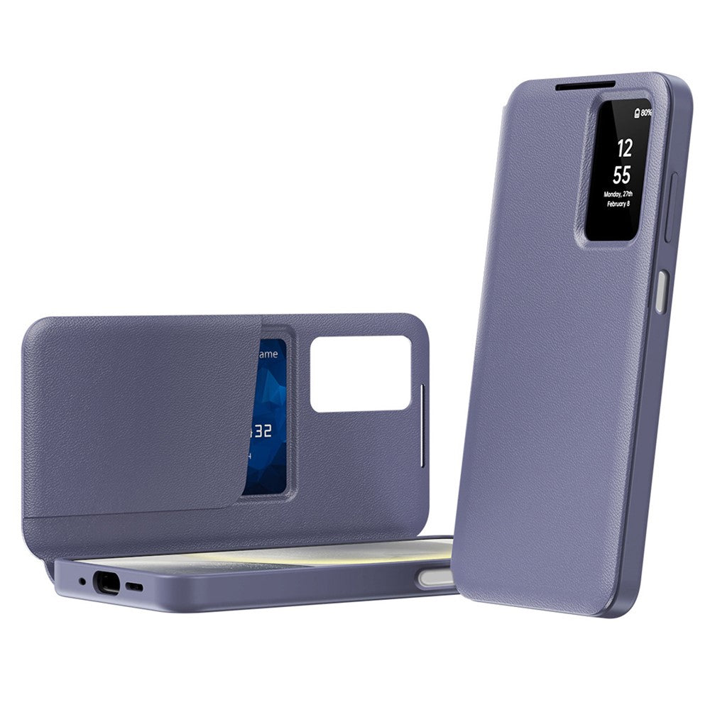 For Samsung Galaxy A27 5G Case with Card Holder Smart View Window Leather Phone Cover
