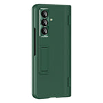 For Samsung Galaxy Z Fold8 Ultra Case with Tempered Glass Film Kickstand PC  + PU Leather Folding Phone Cover