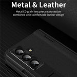 For Samsung Galaxy Z Fold8 Ultra Case with Tempered Glass Film Kickstand PC  + PU Leather Folding Phone Cover