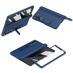 For Samsung Galaxy Z Fold8 Ultra Case with Tempered Glass Film Kickstand PC  + PU Leather Folding Phone Cover