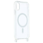 For iPhone XS Max 6.5 inch Magnetic Case TPU+PC 1.5mm Clear Phone Cover with Lanyard Holes