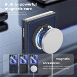 For Samsung Galaxy Z Flip8 Magnetic Case with Kickstand Carbon Fiber Texture PU Leather Phone Back Cover
