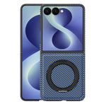For Samsung Galaxy Z Flip8 Magnetic Case with Kickstand Carbon Fiber Texture PU Leather Phone Back Cover