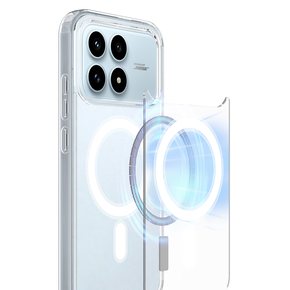 Xiaomi Poco F8 Pro 5G / Xiaomi Redmi K90 5G gennemsigtigt magnetisk mobilcover i TPU + akrylbagpanel