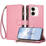 For Wiko Hi Enjoy 80 Plus 5G / Honor X7e 4G Leather Case Zipper Wallet Stand Shockproof Phone Cover with Wrist Strap