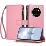 For Honor X80 Pro Max 5G Leather Case Zipper Wallet Stand Shockproof Phone Cover with Wrist Strap