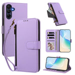 Til Samsung Galaxy A16 4G / Galaxy A16 5G Cover med 4 kortlommer, tegnebogsstativ og PU-lædertelefoncover med håndrem