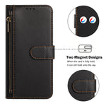 For iPhone 15 Pro Max Case 4 Card Slots Wallet Stand PU Leather Phone Cover with Wrist Strap