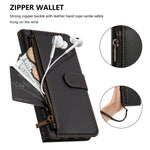 For iPhone 16 Pro Case 4 Card Slots Wallet Stand PU Leather Phone Cover with Wrist Strap