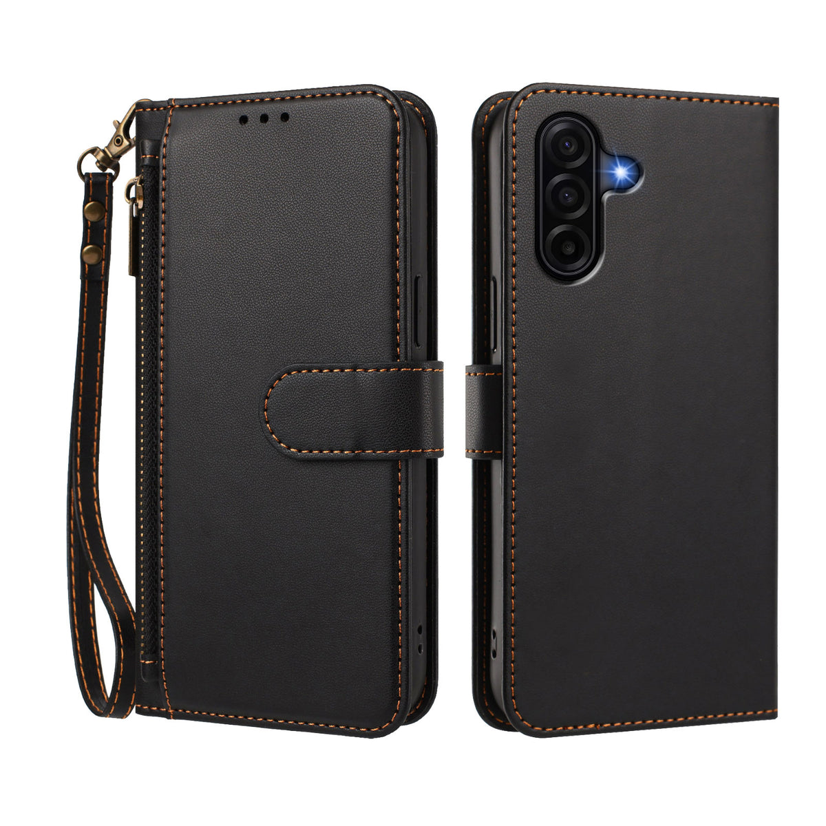 For Samsung Galaxy A37 5G / A36 5G / A56 5G Case 4 Card Slots Wallet Stand PU Leather Phone Cover with Wrist Strap