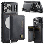 AUTSPACE for iPhone 17 Pro Max Case  A13 Vintage Leather Back Cover with Magnetic Detachable Card Bag