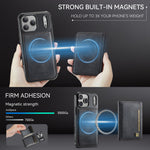 AUTSPACE for iPhone 17 Pro Max Case  A13 Vintage Leather Back Cover with Magnetic Detachable Card Bag