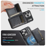 AUTSPACE for iPhone 17 Pro Max Case  A13 Vintage Leather Back Cover with Magnetic Detachable Card Bag