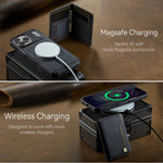 AUTSPACE for iPhone 17 Pro Max Case  A13 Vintage Leather Back Cover with Magnetic Detachable Card Bag