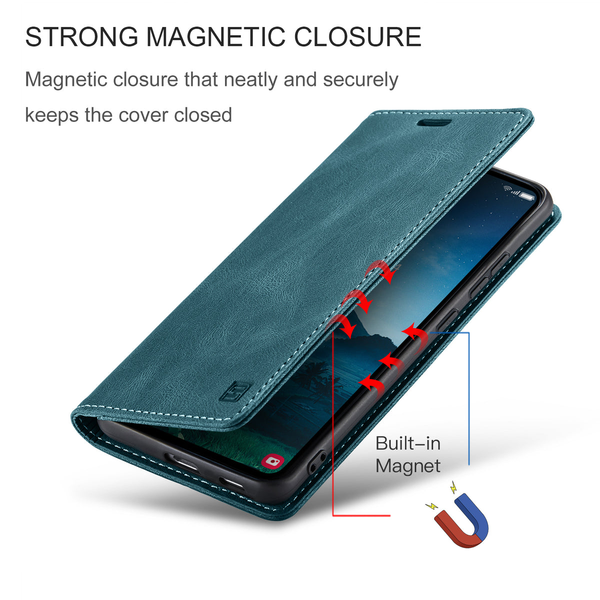 AUTSPACE til Samsung Galaxy S25 FE Wallet Case A01 Læder Stand Cover med RFID-blokerende Kortrum
