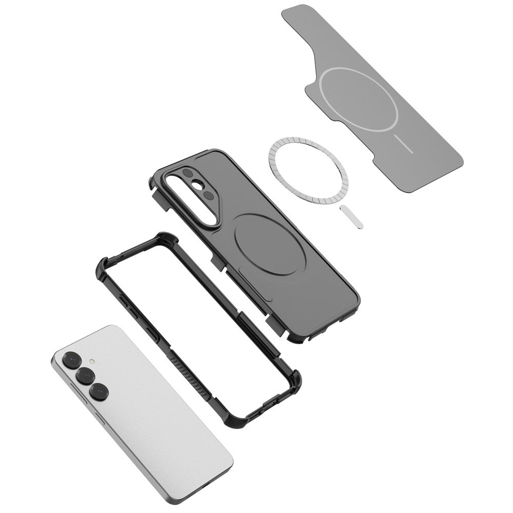 For Samsung Galaxy S24 Magnetic Case Shockproof Airbag PC+TPU Phone Cover