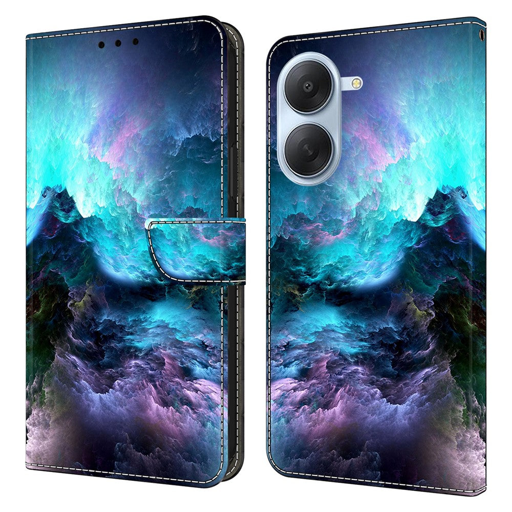 Til Xiaomi Redmi A7 4G Læderetui Mønstertryk Stand Flip Telefoncover