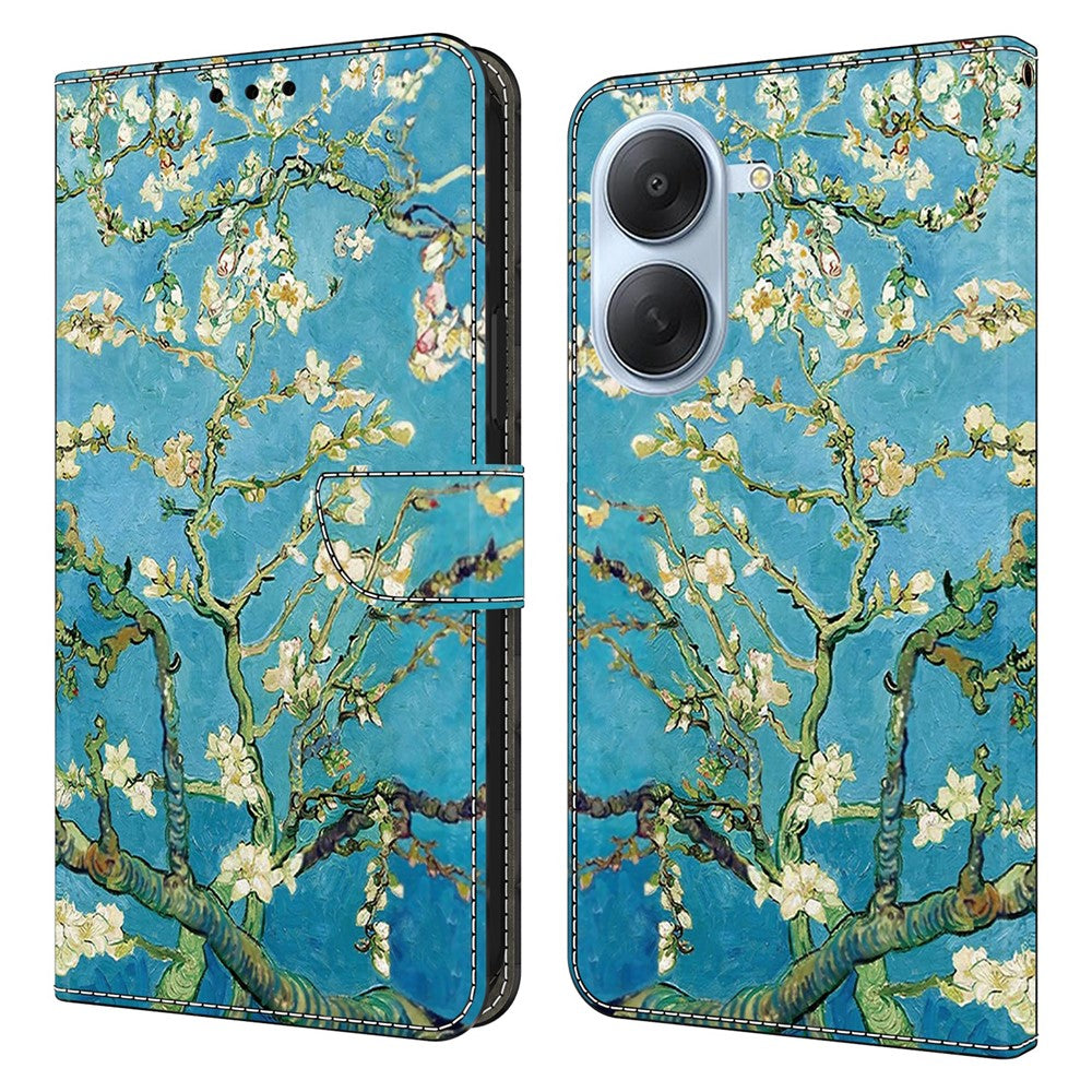Til Xiaomi Redmi A7 4G Læderetui Mønstertryk Stand Flip Telefoncover