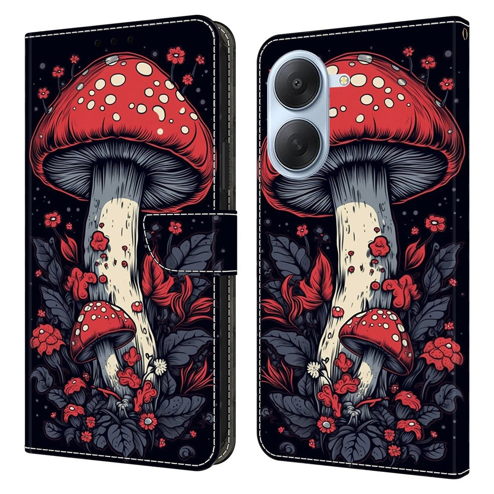 Til Xiaomi Redmi A7 4G Læderetui Mønstertryk Stand Flip Telefoncover