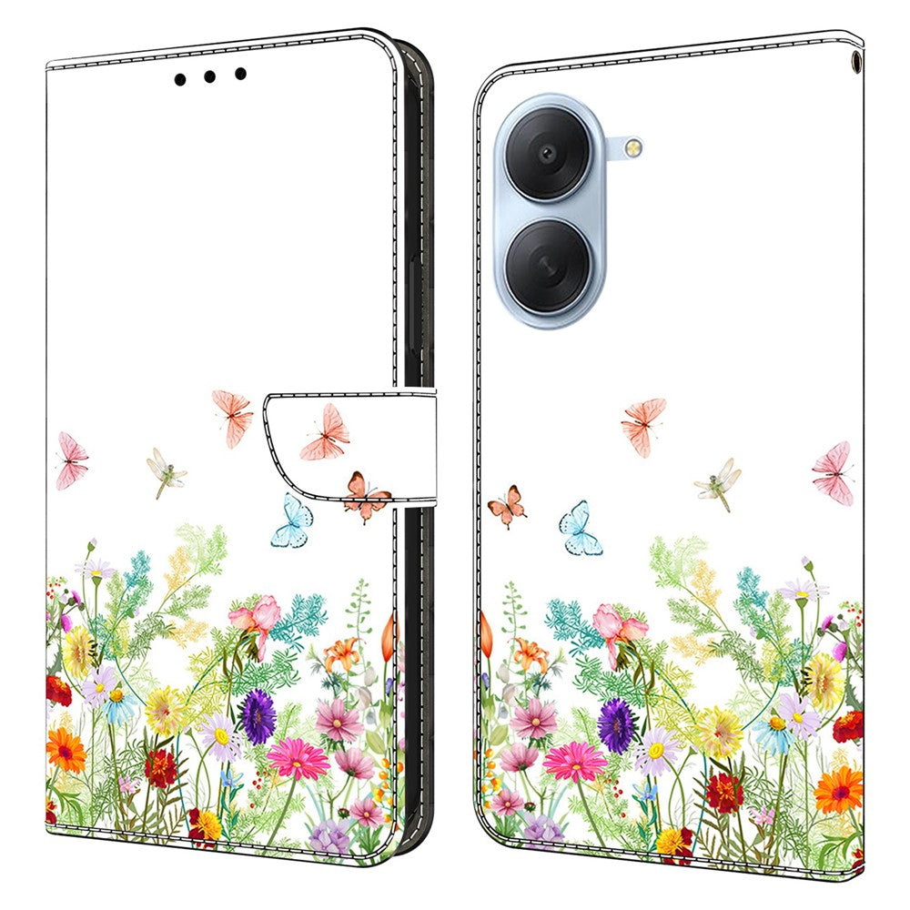 Til Xiaomi Redmi A7 4G Læderetui Mønstertryk Stand Flip Telefoncover