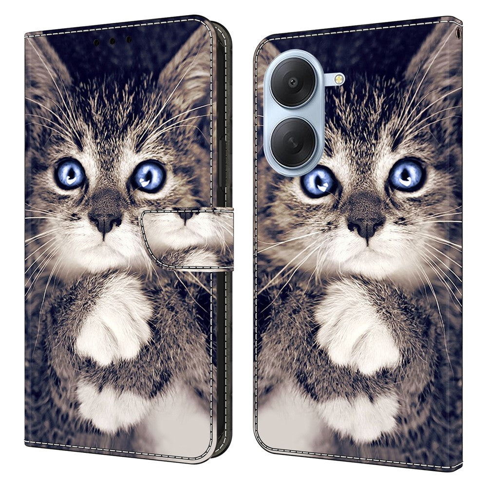 Til Xiaomi Redmi A7 4G Læderetui Mønstertryk Stand Flip Telefoncover