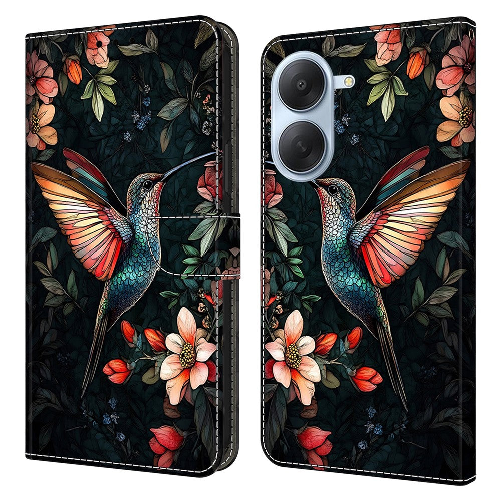 Til Xiaomi Redmi A7 4G Læderetui Mønstertryk Stand Flip Telefoncover