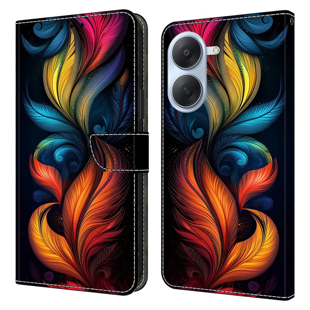 Til Xiaomi Redmi A7 4G Læderetui Mønstertryk Stand Flip Telefoncover