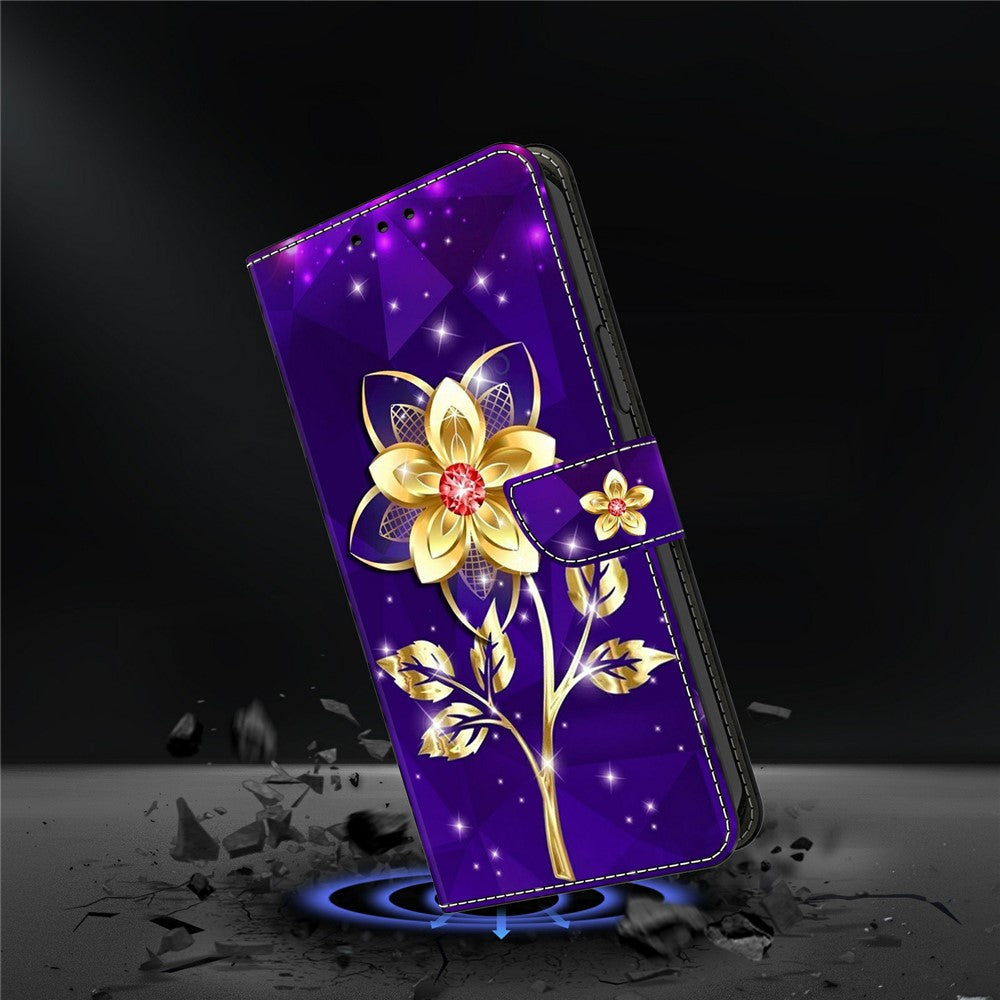Pungetui til Xiaomi Redmi A7 4G, mønsterprint, PU-læder, flip-stander, telefoncover
