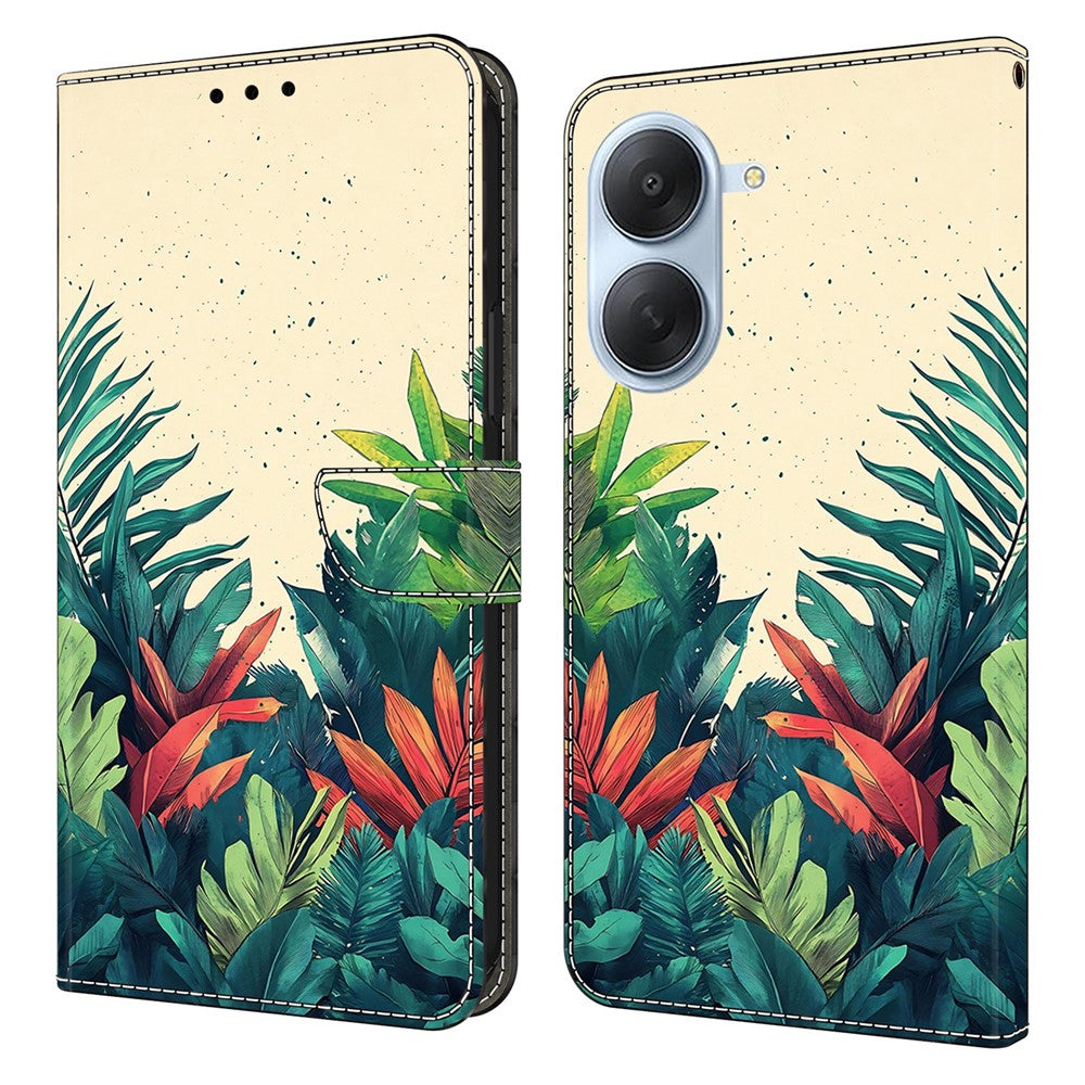 Pungetui til Xiaomi Redmi A7 4G, mønsterprint, PU-læder, flip-stander, telefoncover