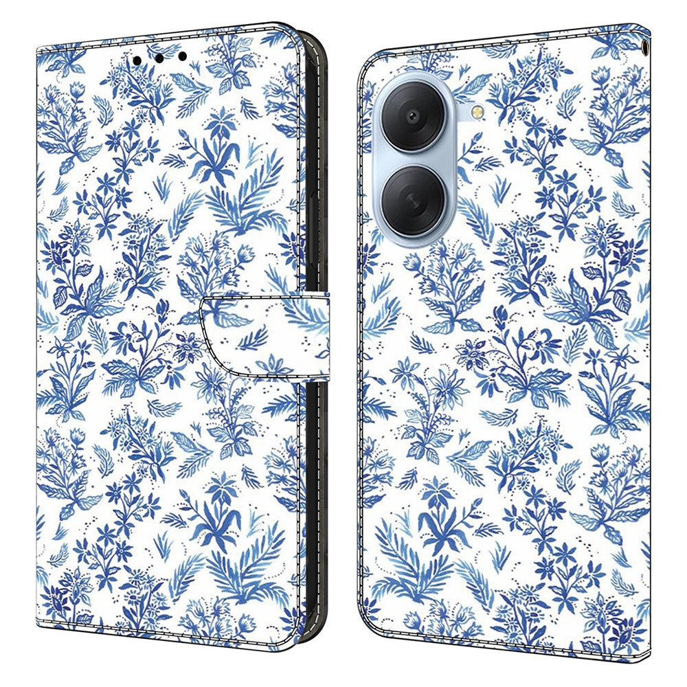 Pungetui til Xiaomi Redmi A7 4G, mønsterprint, PU-læder, flip-stander, telefoncover