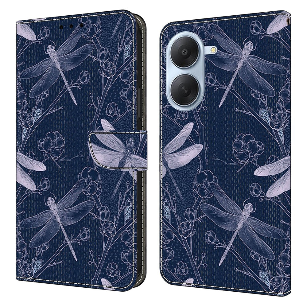 Pungetui til Xiaomi Redmi A7 4G, mønsterprint, PU-læder, flip-stander, telefoncover
