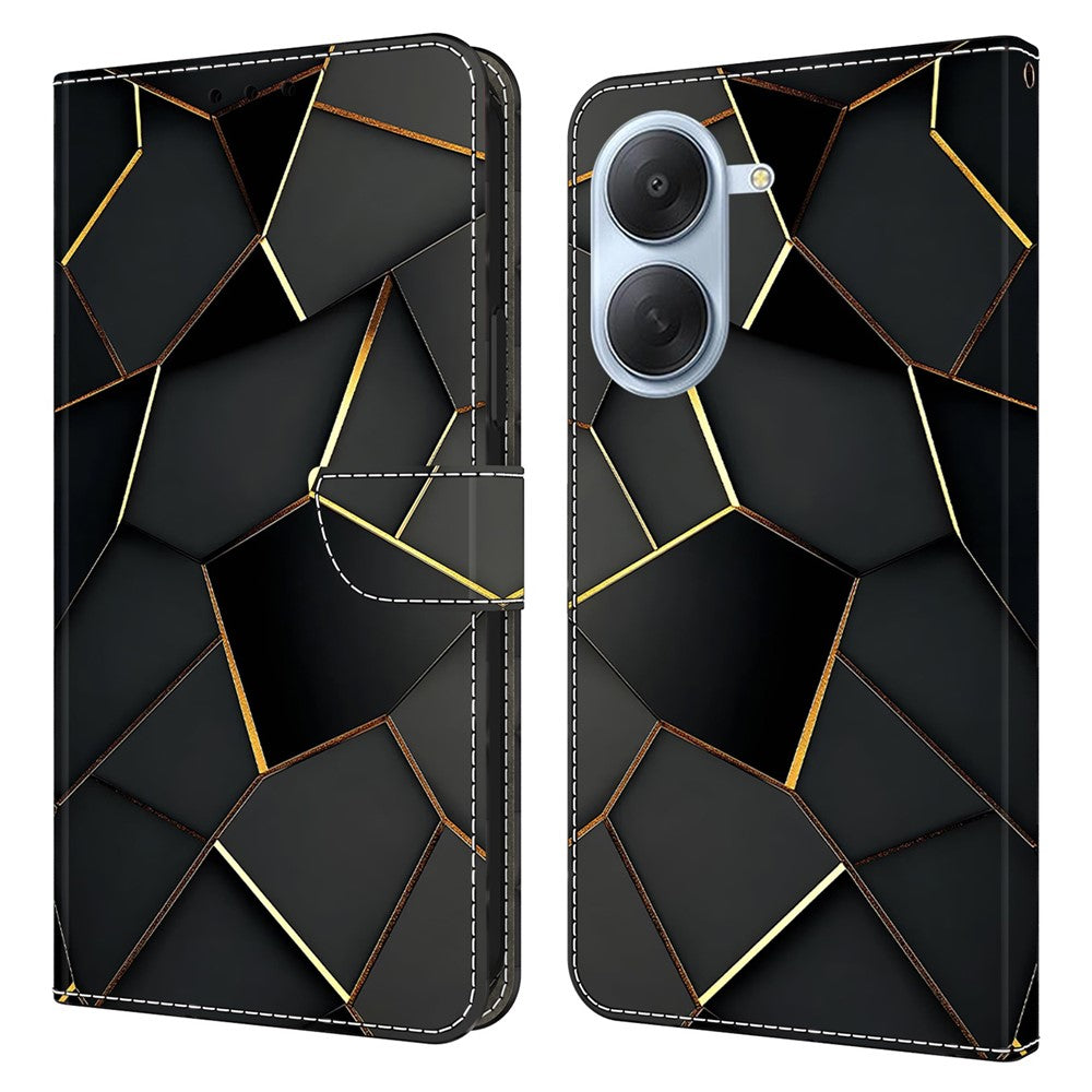För Xiaomi Redmi A7 4G Plånboksfodral Vikbart Stativ Mönstertryck Läder Flip Telefonfodral
