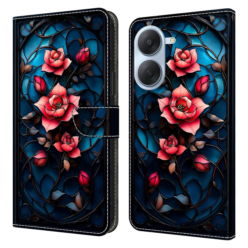 For Xiaomi Redmi A7 4G Wallet Stand Case Pattern Printing Leather Phone Cover