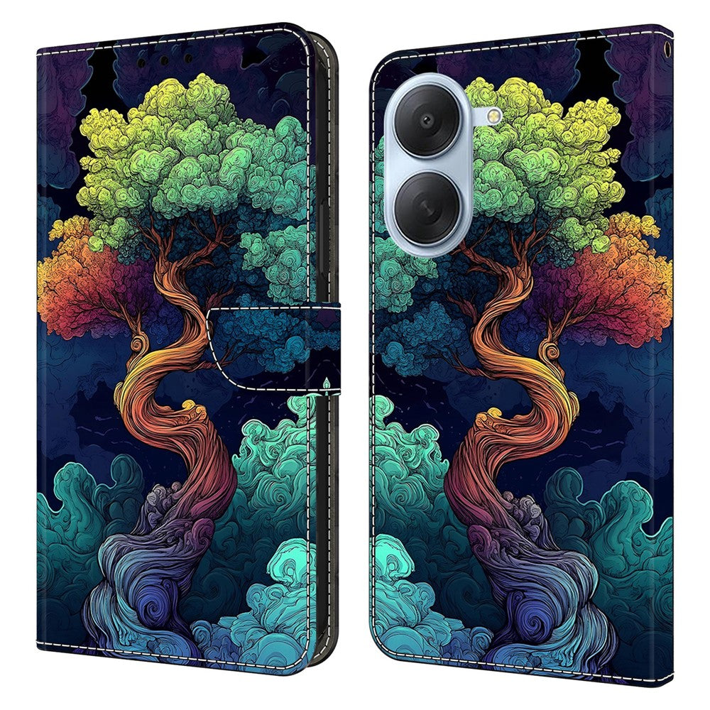 For Xiaomi Redmi A7 4G Wallet Stand Case Pattern Printing Leather Phone Cover