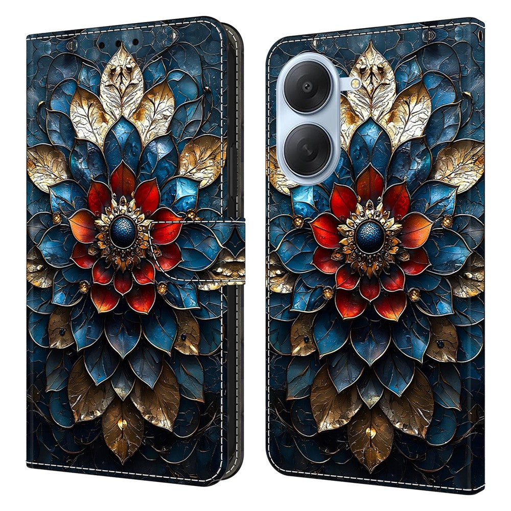 For Xiaomi Redmi A7 4G Wallet Stand Case Pattern Printing Leather Phone Cover