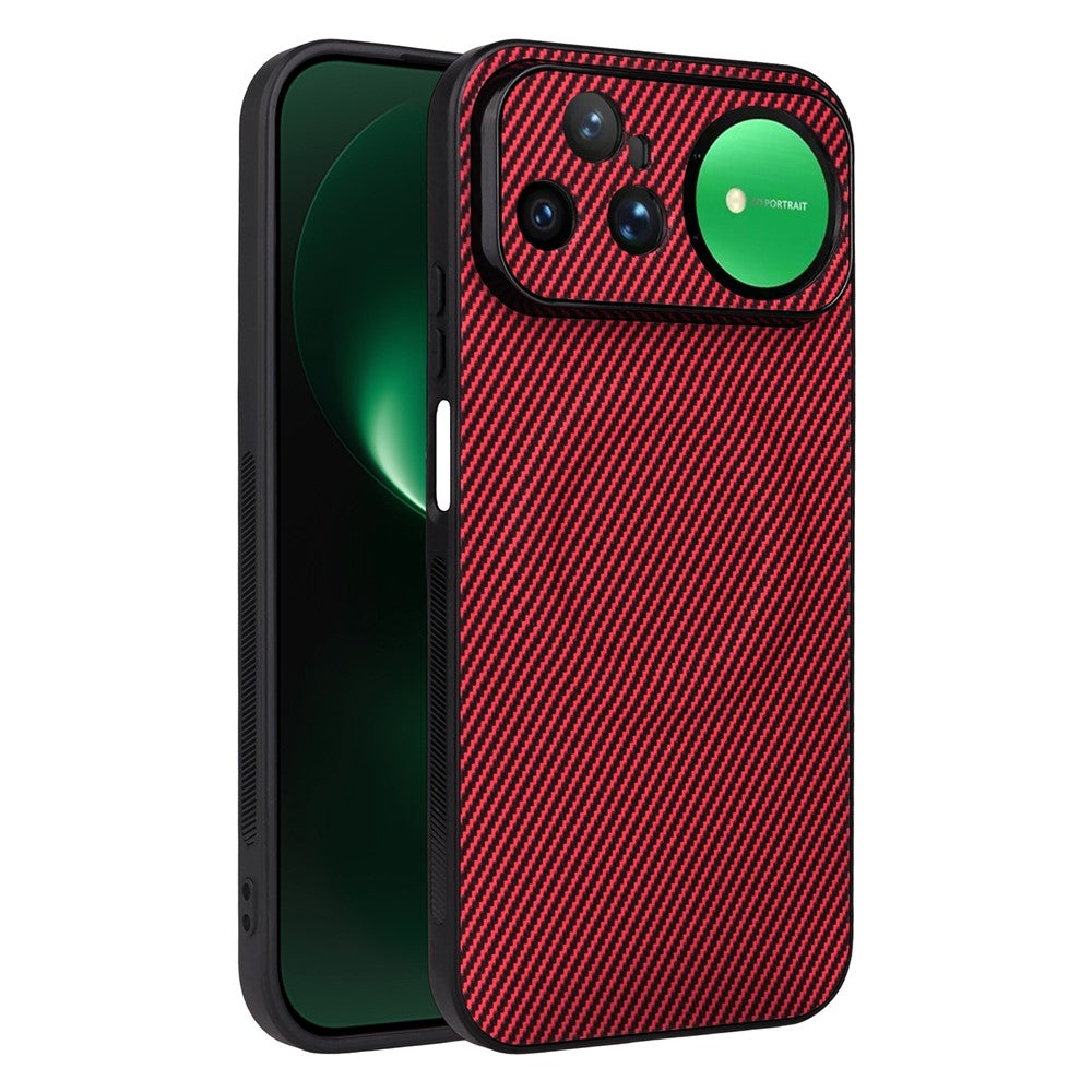 Huawei Nova 15 Ultra 5G-skal, kolfiberstruktur, läderbelagt TPU PC-mobilskal med metallring för magnetiskt bilfäste